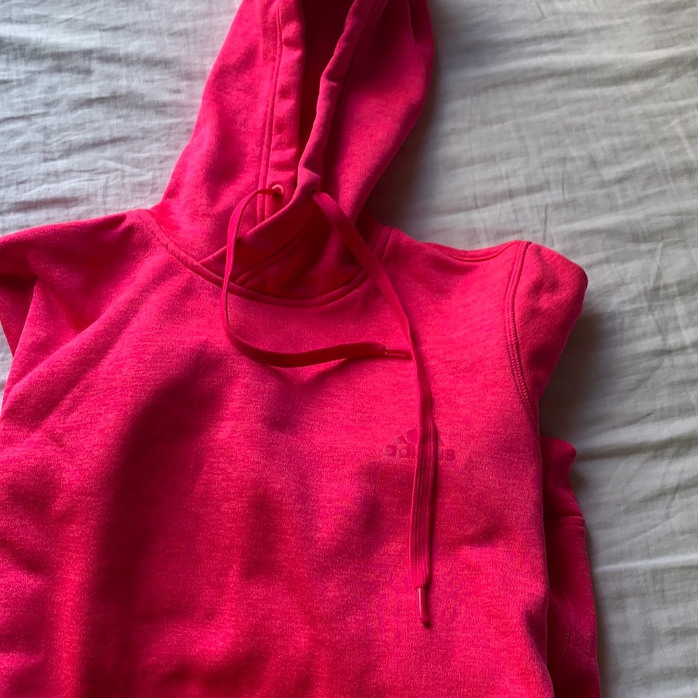 Adidas bright pink hoodie